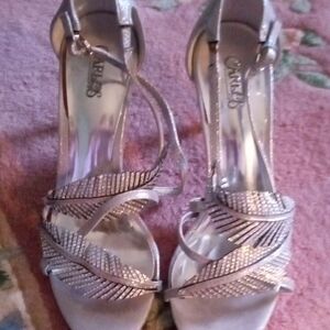 Charlies Metallic Silver Strappy Heels